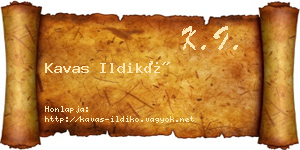 Kavas Ildikó névjegykártya