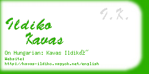 ildiko kavas business card